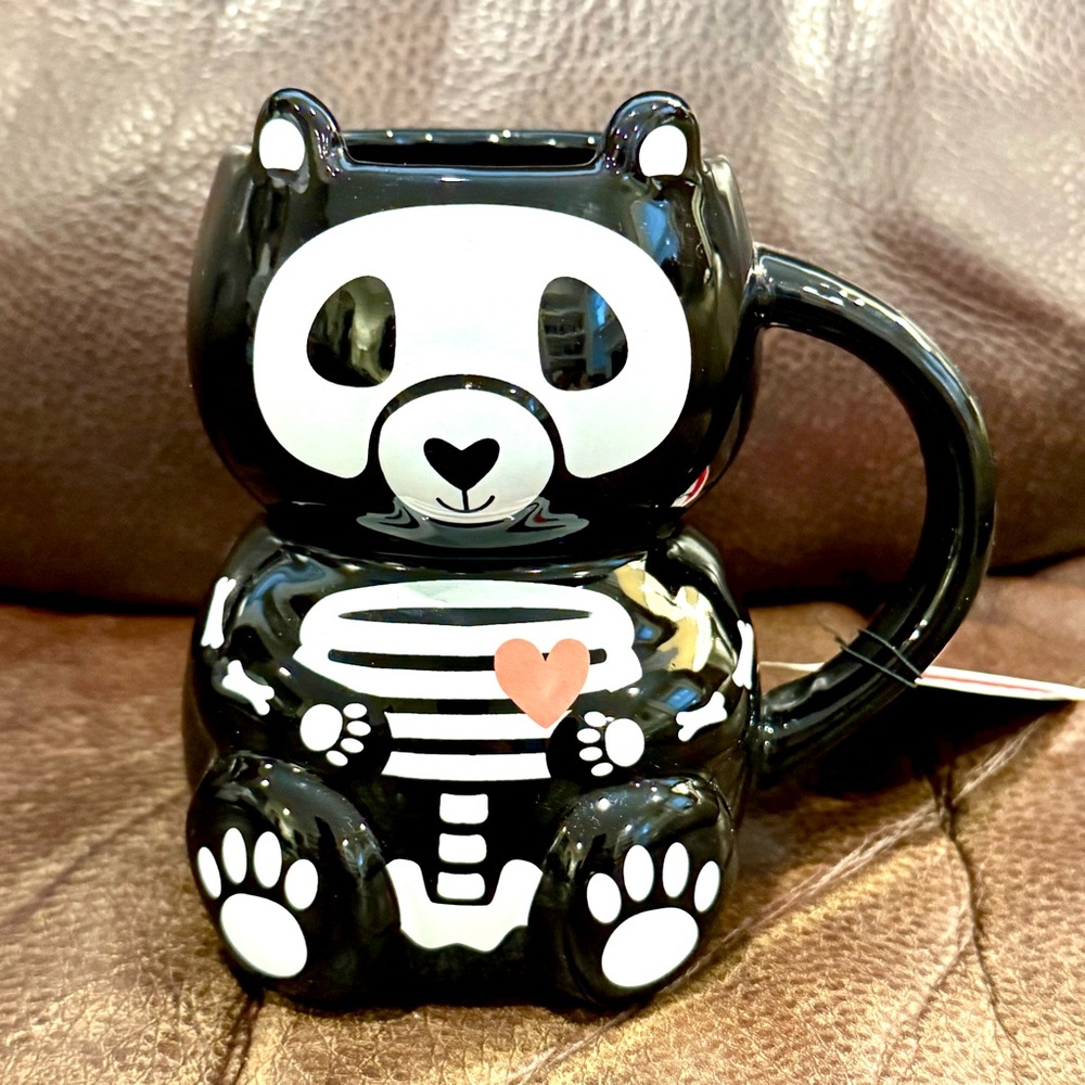 Teddy Bear Skeleton Ceramic Halloween Mug